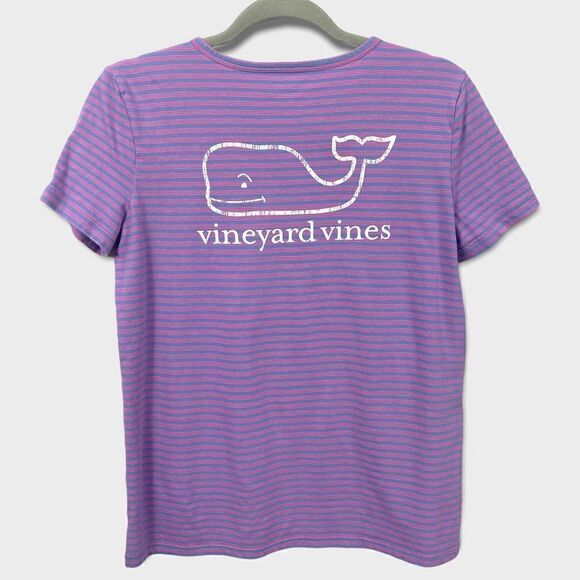 Vineyard Vines Purple Striped Tee - Picture 1 of 4